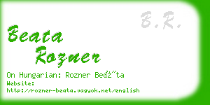 beata rozner business card